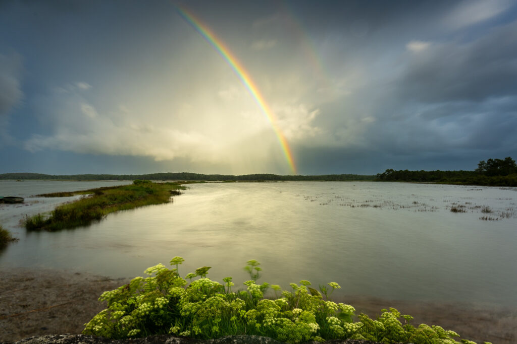 Arc en ciel sur les prés salés