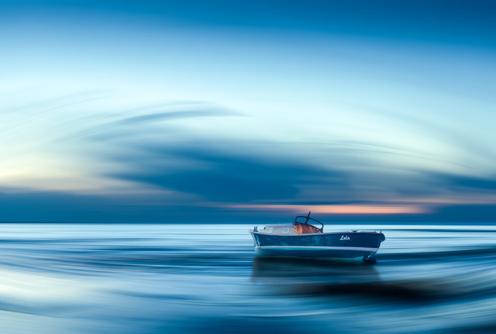 Pinasse du bassin d'Arcachon, Claouey, lever de soleil