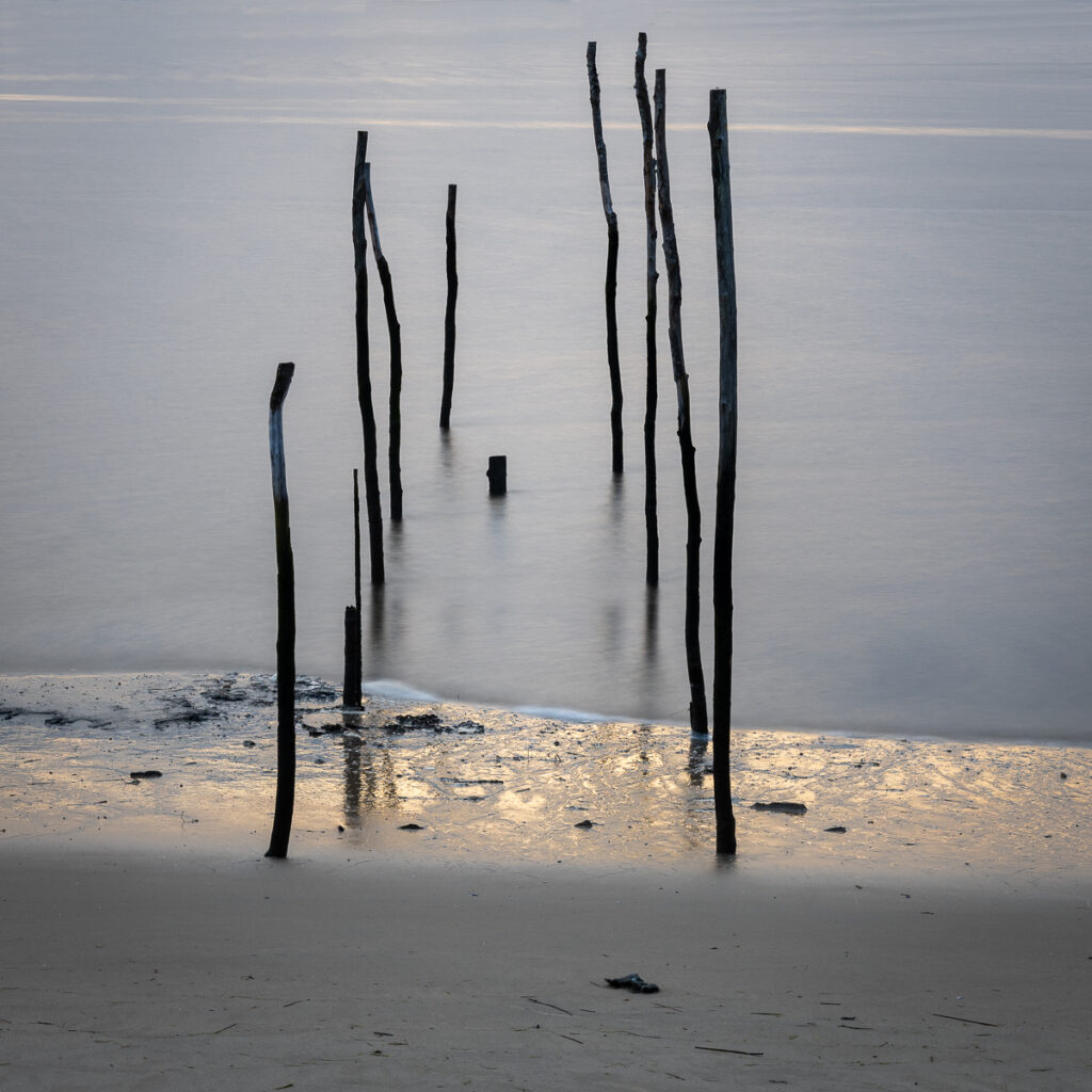 Bassin d'Arcachon, parc à huitre en pose longue